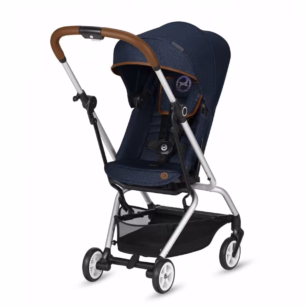 کالسکه کریر سایبکس  مدل ایزی تویست چرخشی 360 درجه  گارد مشکی اداپتور نصب  با کریر سایبکس ایتون  با تو دوزی قهوه ای cybex  eesy s twist