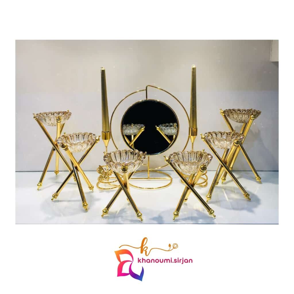 ظروف هفت سین پایه دار 9 تیکه🌹

آبکاری درجه یک👌

در 3 رنگ آنتیک،طلایی،سیلور

