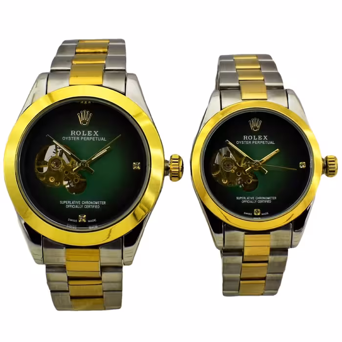 ست ساعت رولکس زنانه مردانه اتومات گوکی اندیکس نگین دار ROLEX OYSTER