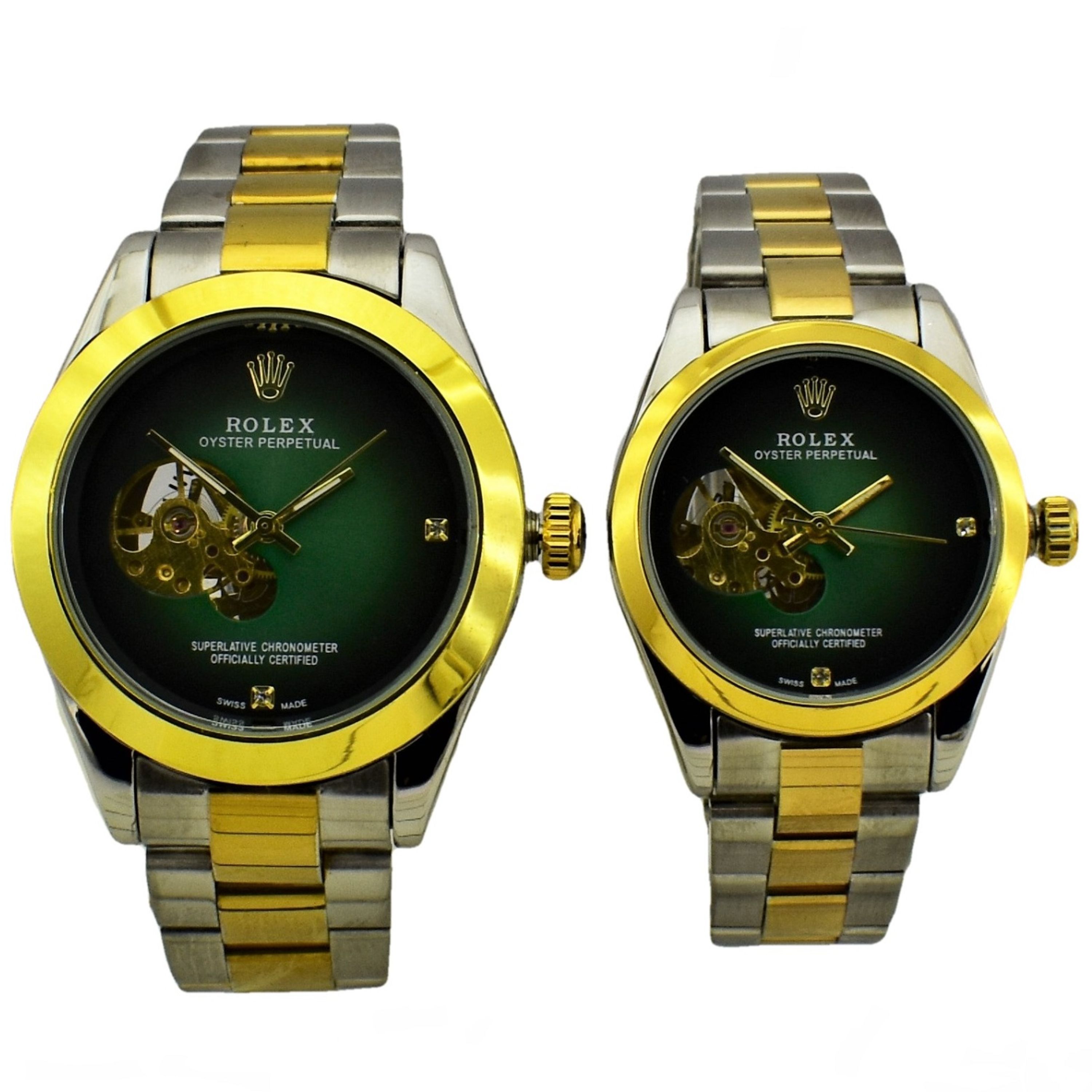 ست ساعت رولکس زنانه مردانه اتومات گوکی اندیکس نگین دار ROLEX OYSTER