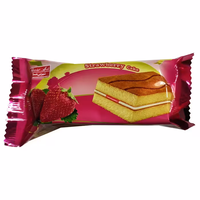 کیک لایه ای با طعم توت فرنگی آلبینا شیرین عسل - 25 گرم بسته 72 عددی