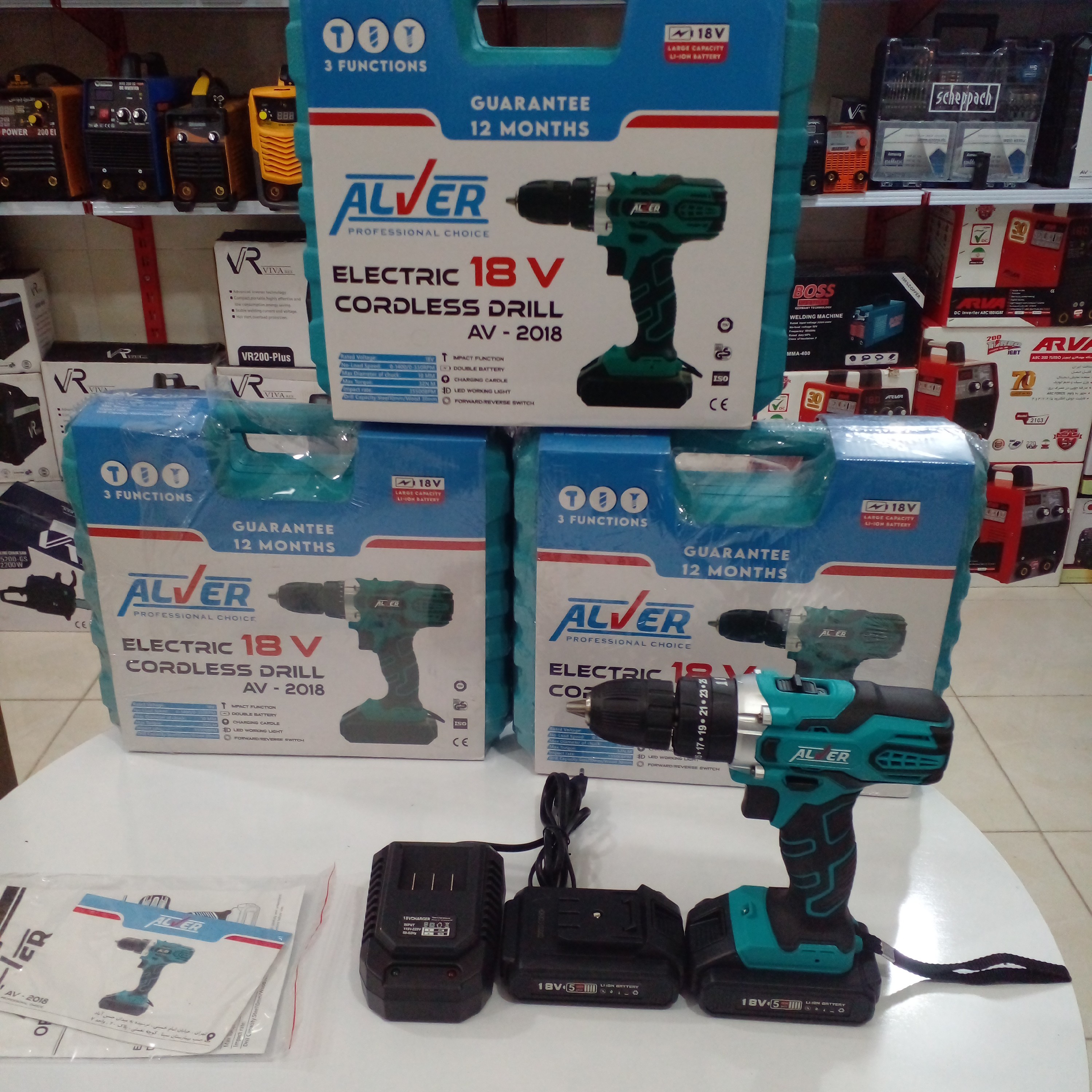 دریل شارژی18ولت الورچکشی بایک سال گارانتی