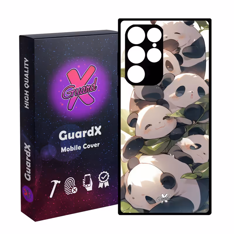 کاور گارد ایکس طرح پاندا مدل Glass10652 مناسب برای گوشی موبایل سامسونگ Galaxy S22 Ultra