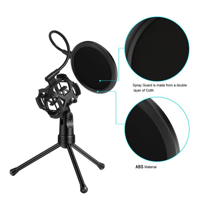 سه پایه میکروفون رومیزی پاپ فیلتر دار یانمای مدل PS-2