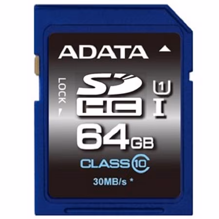 کارت حافظه دوربین ای دیتا کلاس 10 با ظرفیت 64 گیگابایت