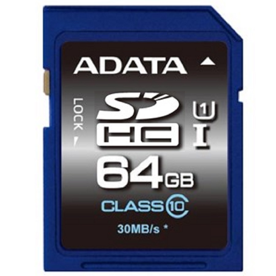 کارت حافظه دوربین ای دیتا کلاس 10 با ظرفیت 64 گیگابایت