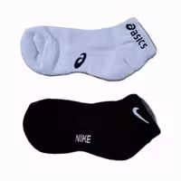 جوراب مچی کف حوله ای ساق کوتاه آسیکس و نایک سفید و مشکی 