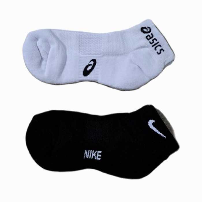 جوراب مچی کف حوله ای ساق کوتاه آسیکس و نایک سفید و مشکی 