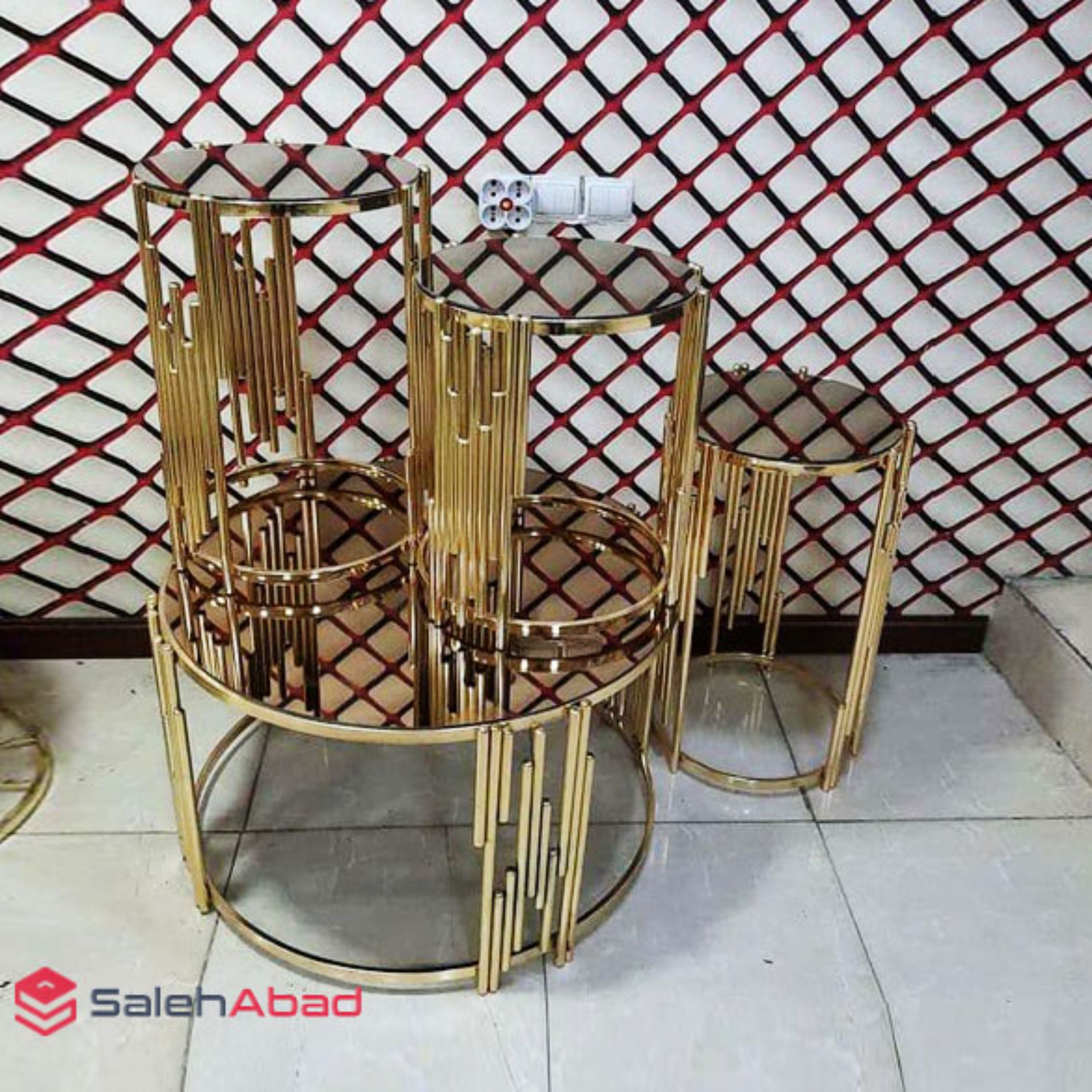 ست میز عسلی و میز جلومبلی طرح پیانو با صفحه MDF