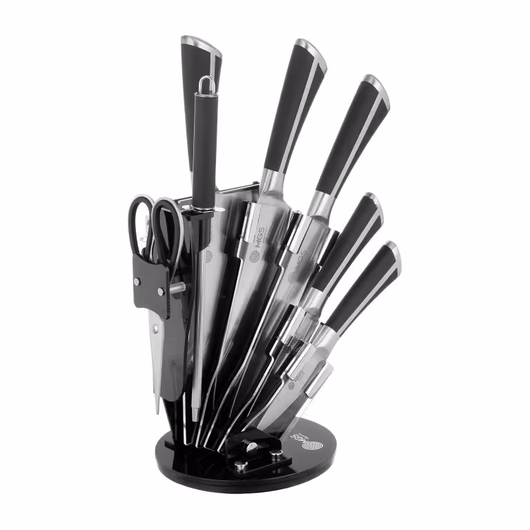 سرویس چاقو آشپزخانه 9 پارچه ام جی اس مدل KS-9021B