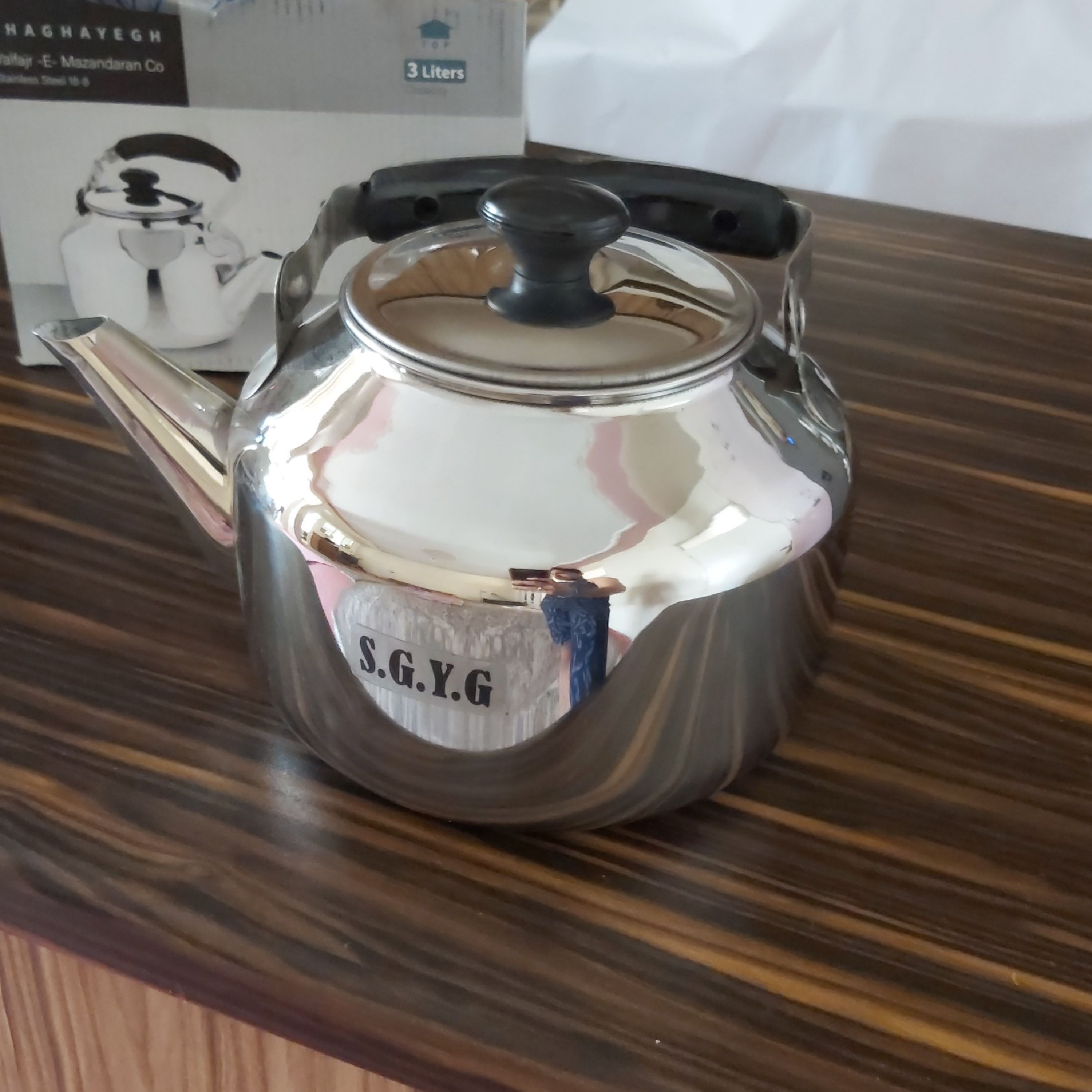 کتری استیل 3 لیتری شقایق (قوری 3 لیتر)SGYG