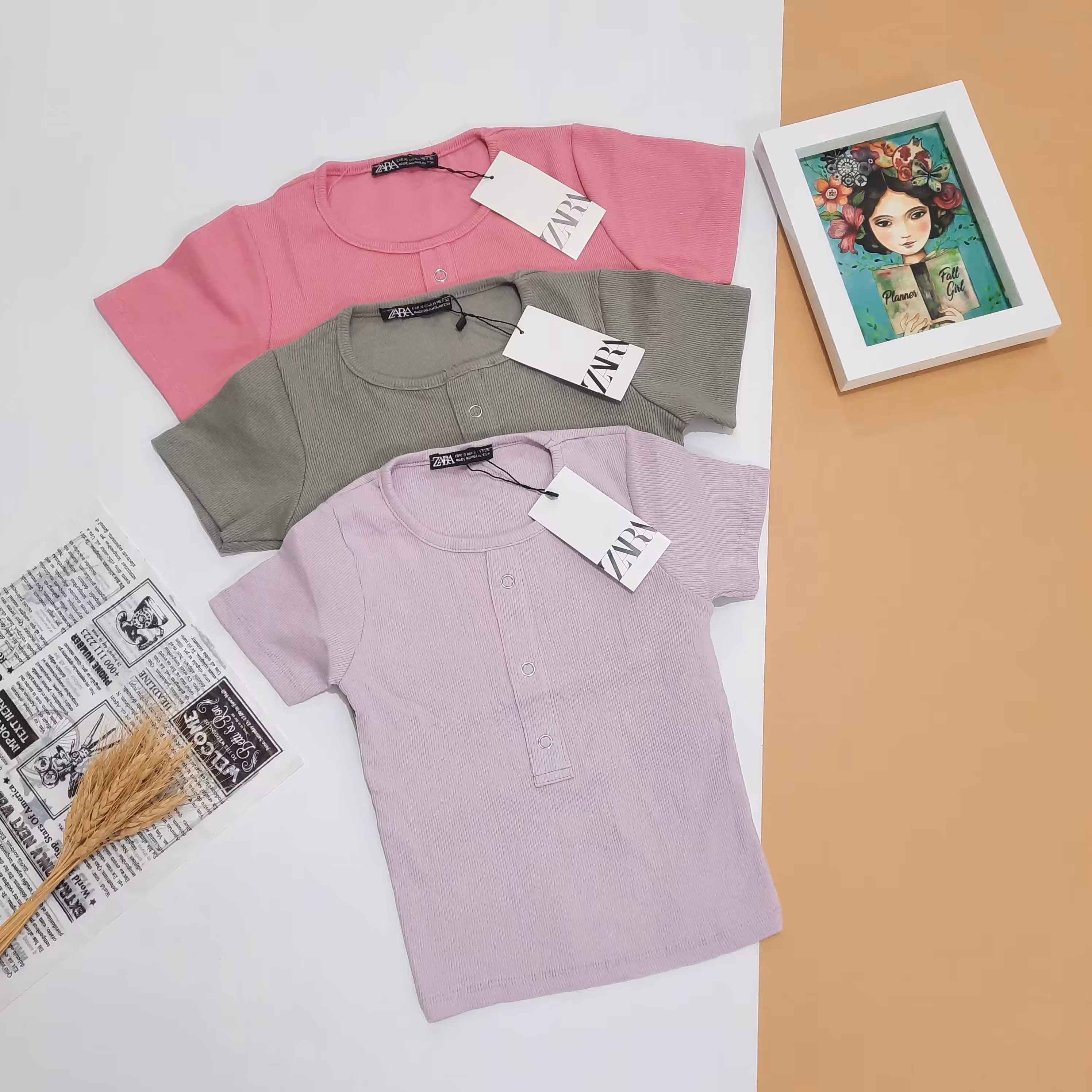 کراپ تیشرتی کبریتی وارداتی از برند زارا باکیفیت