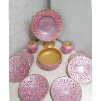 هفت سین سفالی رنگ صورتی (پس کرایه)