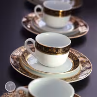 ست فنجان و نعلبکی میدنایت 6 نفره سری ایتالیا اف 12 پارچه درجه عالی