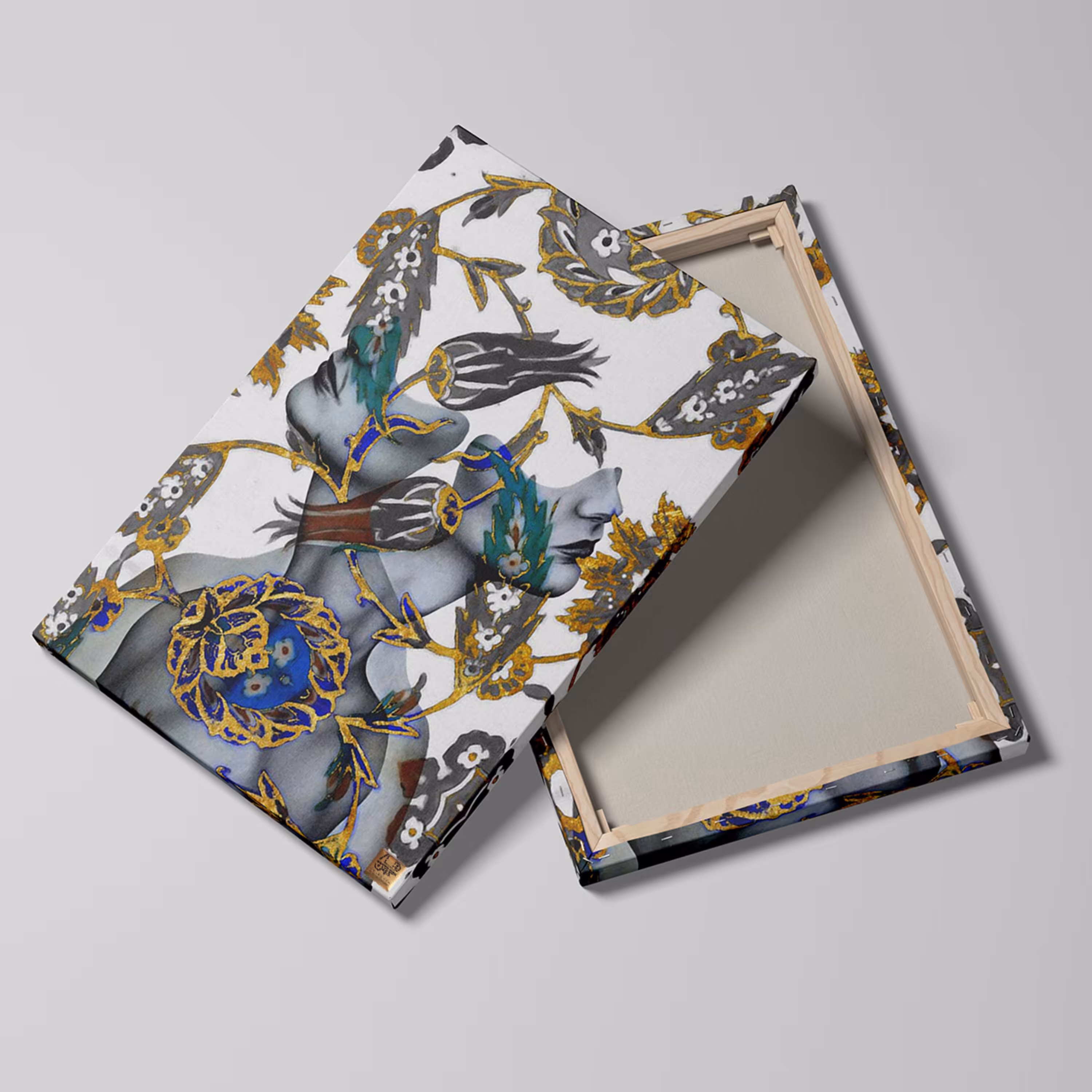 تابلو تلفیقی نقاشیخط دیجیتال آرت گالری چارگوش  2317