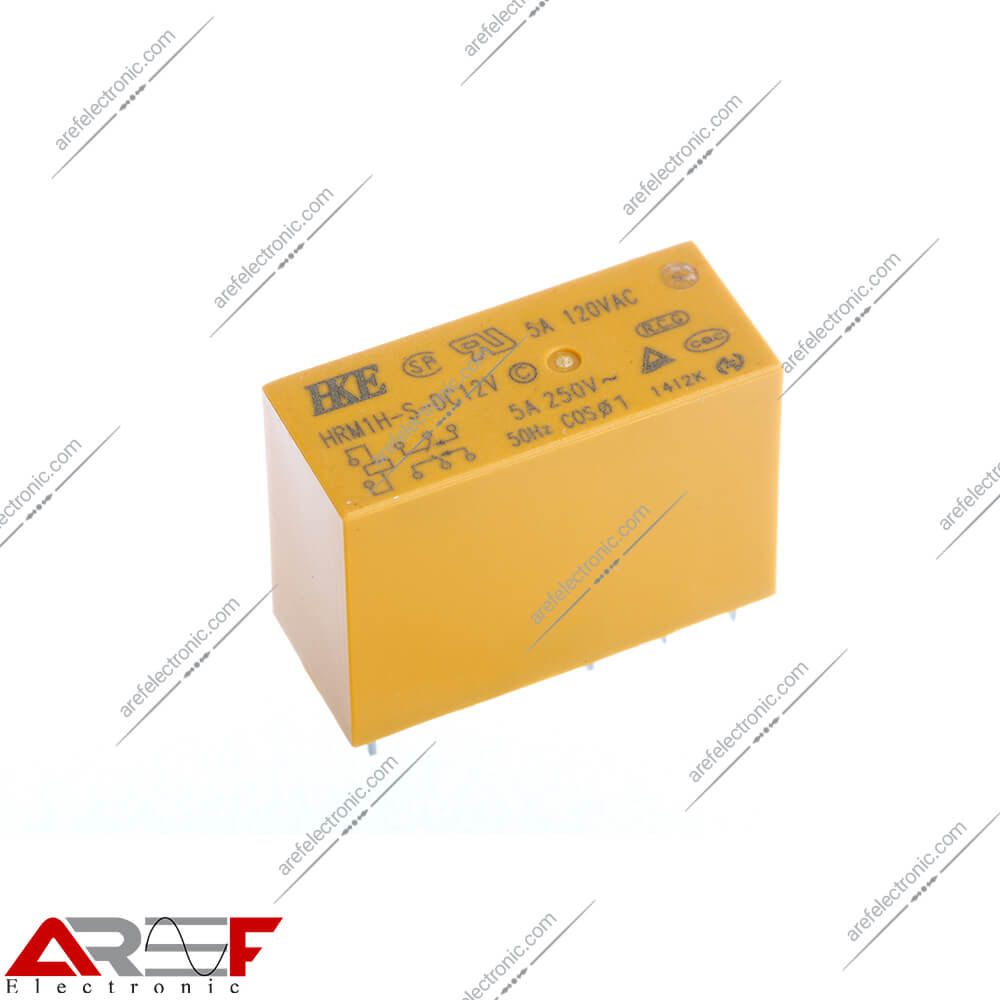 رله HKE مدل HRM1H-S-DC12V دارای 12 ولت و 8 پین - فروشگاه عارف الکترونیک