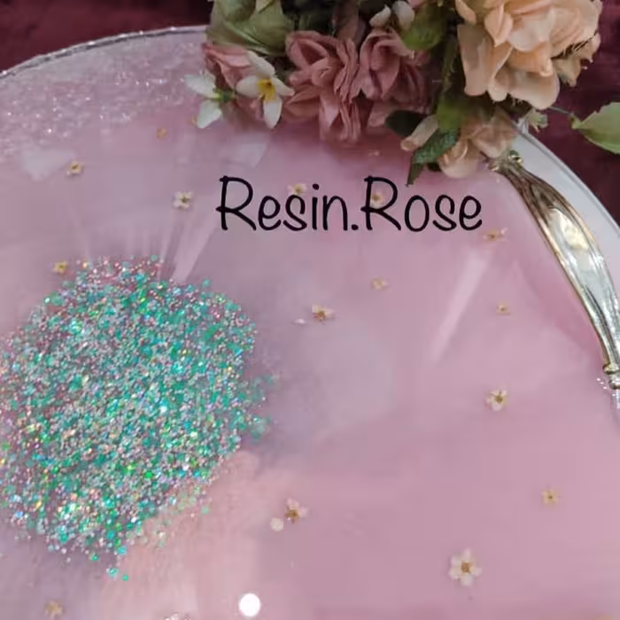 سینی رزینی گرد به قطر35 سانتیمتر صورتی