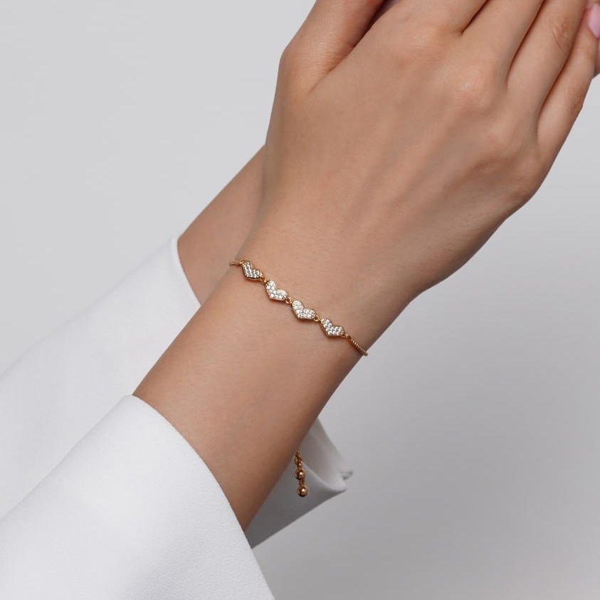 دستبند آسانسوری ژوپینگ کد 11197 آبکاری طلا ضد حساسیت اکسسوری و زیورآلات شیک 