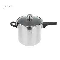 زودپز پارس استیل مدل کف سه لایه 7 لیتری با درب پیرکس و سبد بخارپز