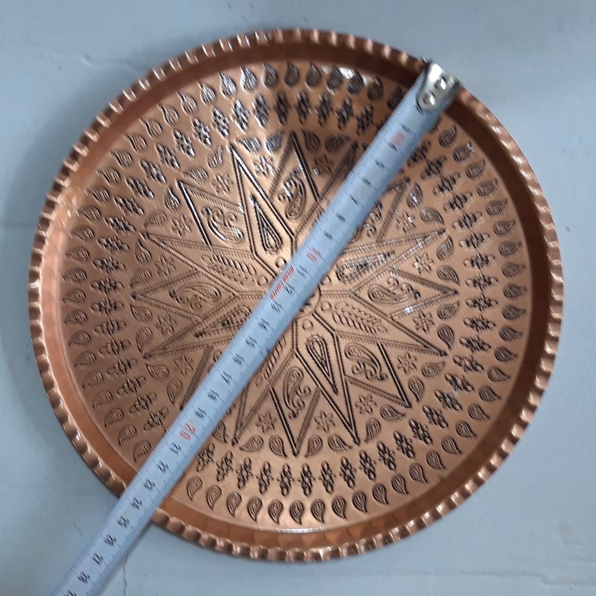 سینی مسی سنگین( 400 گرم)