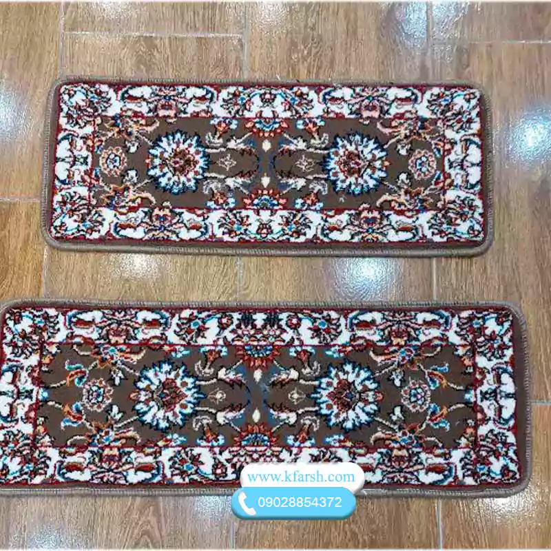 فرش پله تکی شیک افشان گردویی تخفیفی