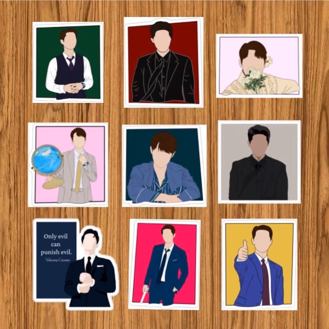 استیکر مینیمال مربعی سریال وینچنزو vincenzo Sticker 