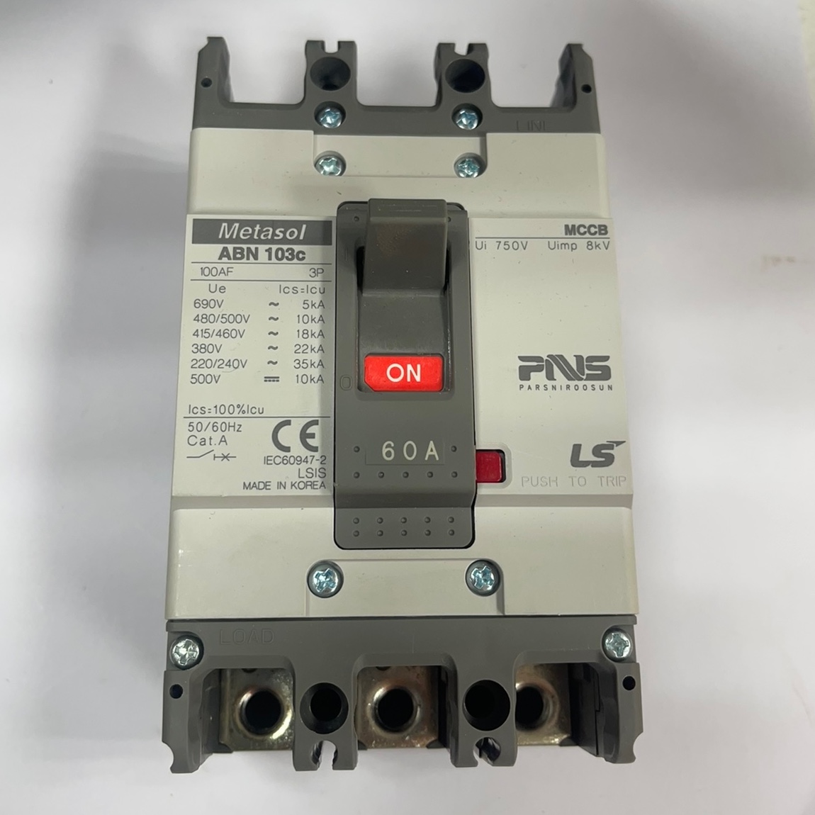 کلید اتوماتیک 60 آمپر غیر قابل تنظیم حرارتی مغناطیسی LS