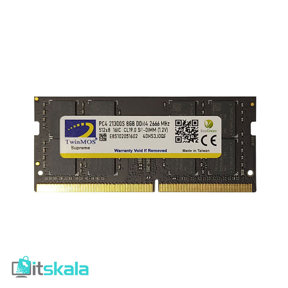 قیمت و خرید رم لپ تاپ توین ماوس مدل TWINMOS 4GB 2666MHz | ITSKALA