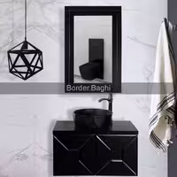 کابین روشویی  مدل پیرامید مشکی مات
