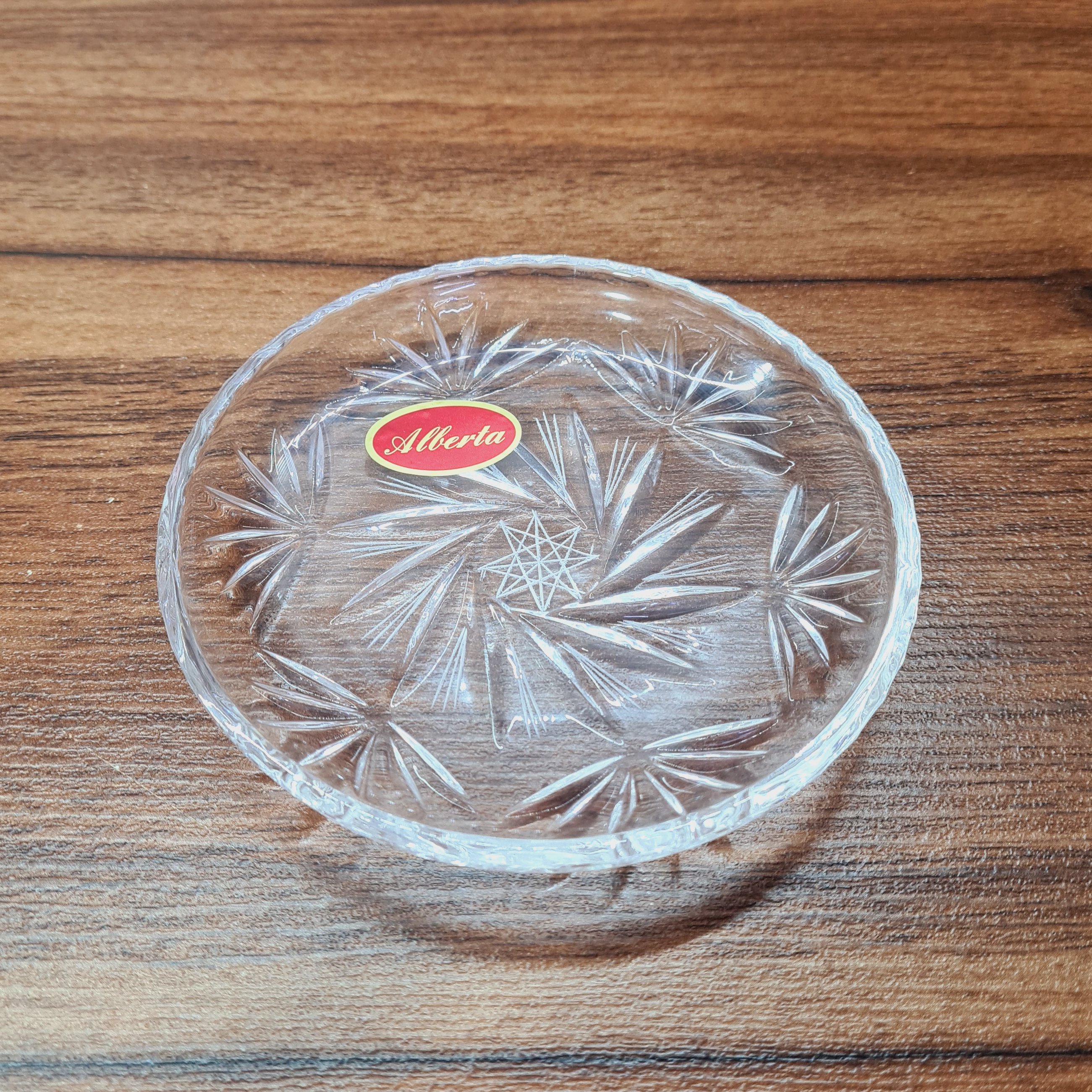 نعلبکی کریستال خورشیدی ، زیر لیوانی کریستال خورشیدی ، پیش دستی خورشیدی ، خرما خوری ، باغلوا خوری ، ترشی خوری