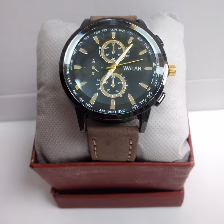 ساعت مردانه بند چرم walar