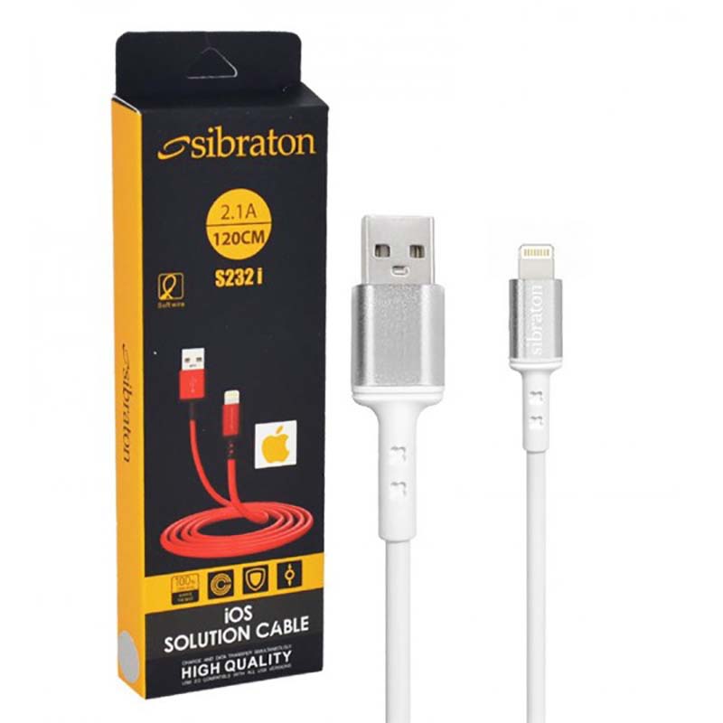 کابل شارژ آیفون Lightning سیبراتون Sibraton S232i