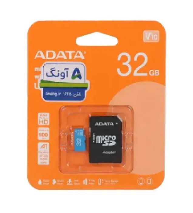 کارت حافظه ای دیتا مدل ADATA MICRO SDXC UHS-I V10 R100W25+ADP به همراه آداپتور ظرفیت 32 گیگابایت