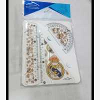 گونیا و نقاله و خط کش ست 3تیکه طرح فانتزی جنس شیشه ای محکم 