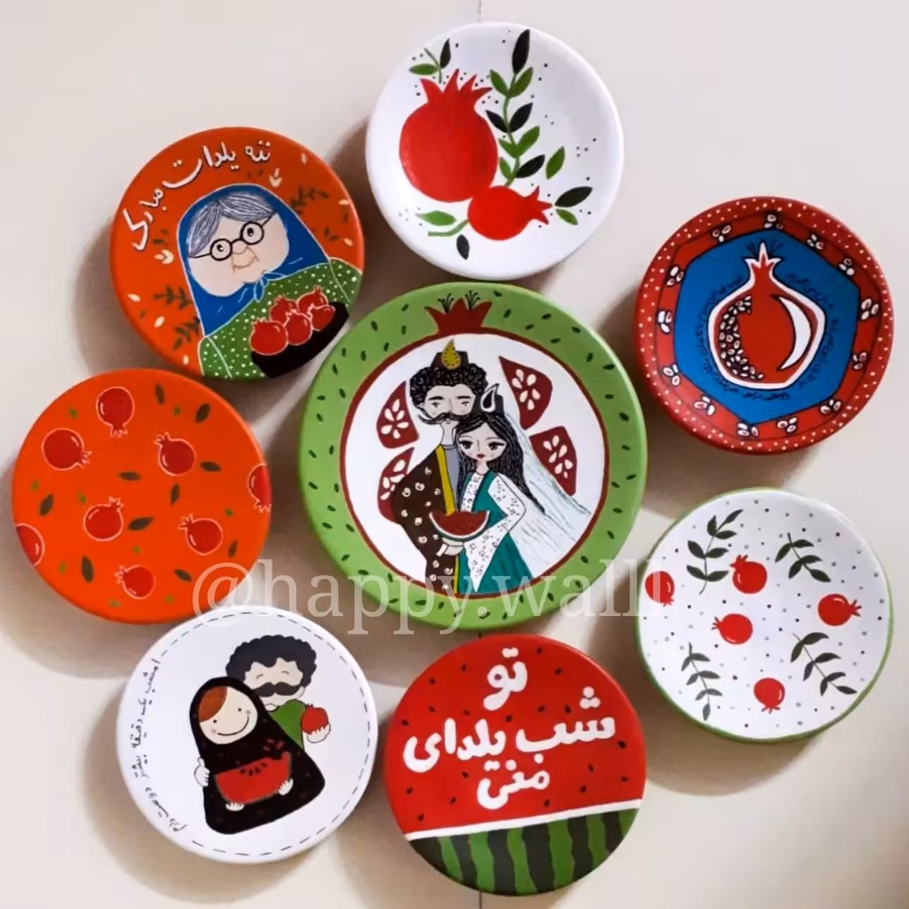 دیوارکوب یلدایی گیفت یلدایی دیوارکوب سفالی طرح یلدا (12سانت)