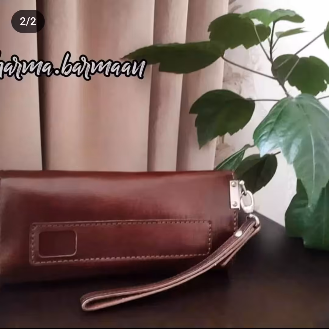 کیف چرمی دست دوز دسته چک