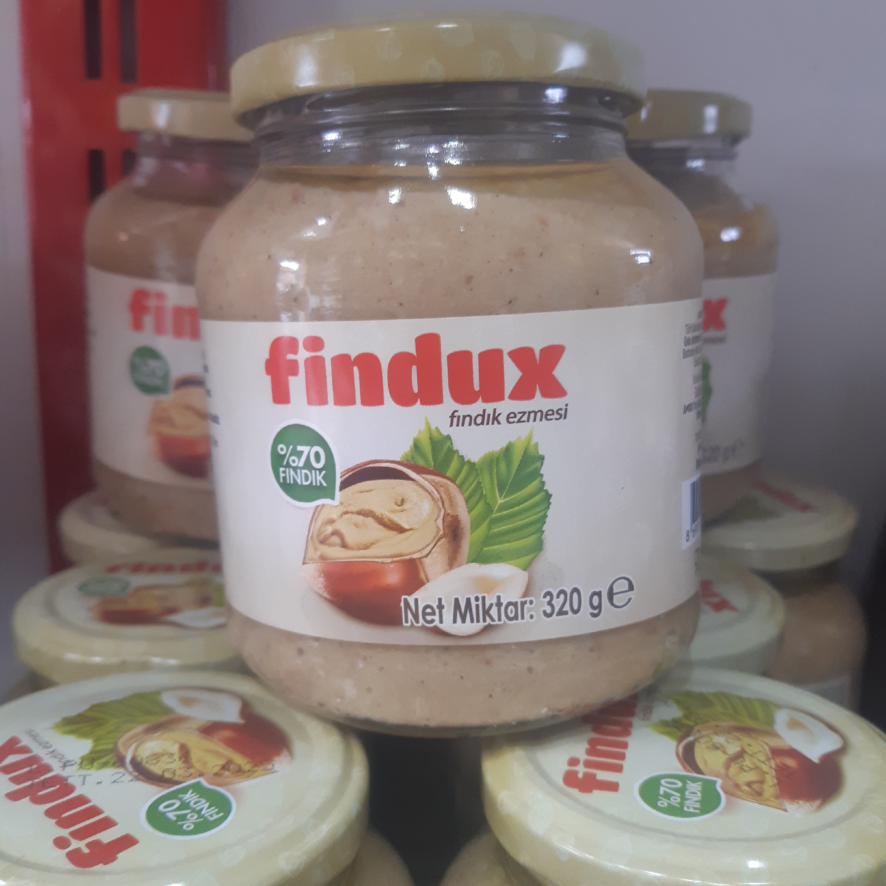 کرم فندقی Findux ترکیه وزن خالص 320  گرم - بدون پالم و نگهدارنده - شکلاتیک ترکیه