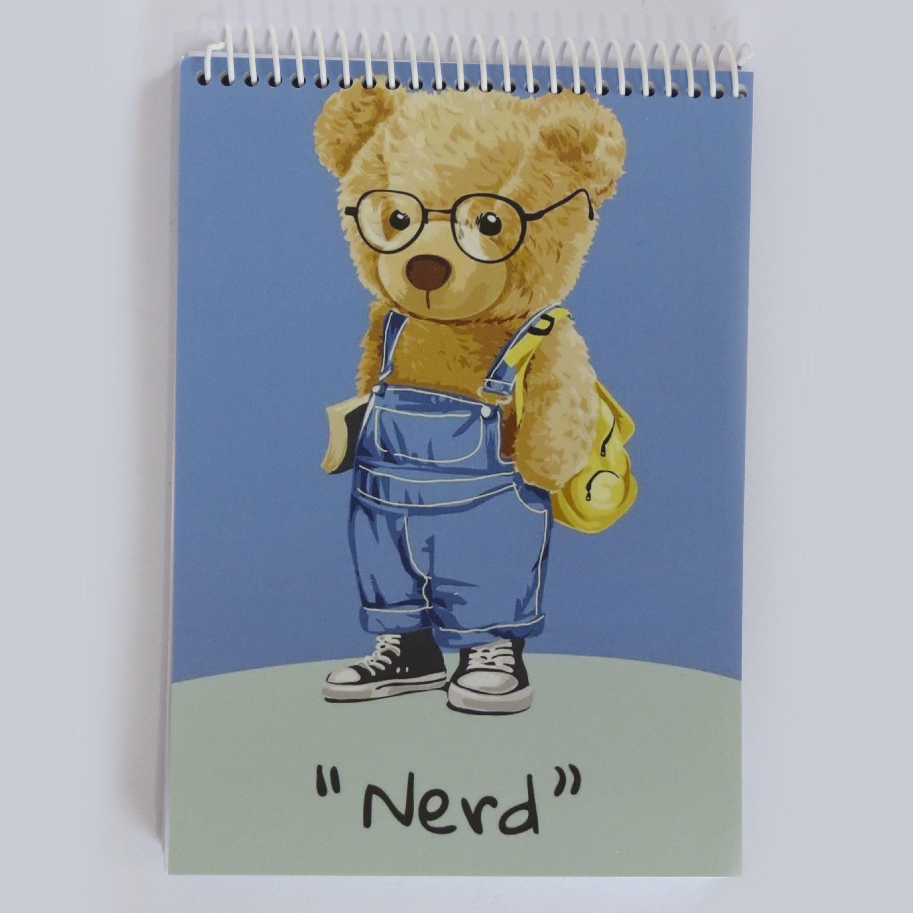 دفتر یاداشت بزرگ سیمی 80 برگ طرح nerd