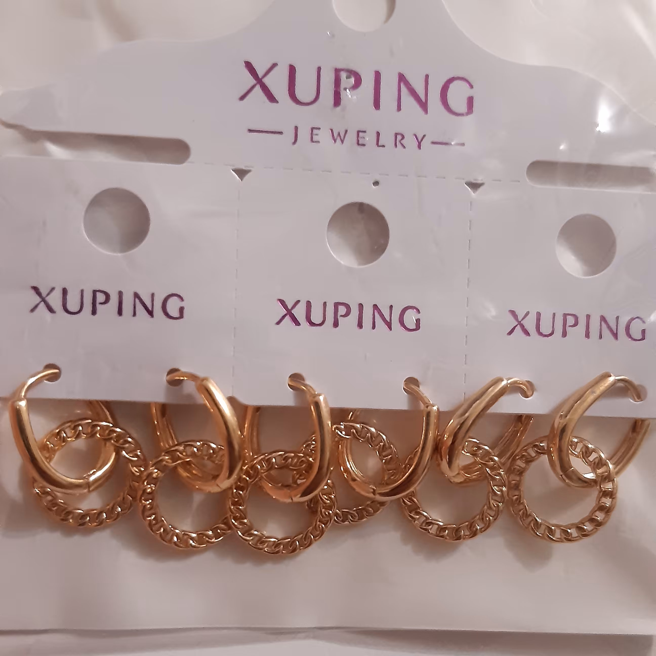 گوشواره دو حلقه ایی شوپینگ 