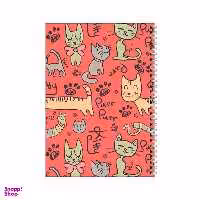 دفتر مشق 100 برگ بامبیلیپ طرح پترن گربه گلبهی کد 0746380