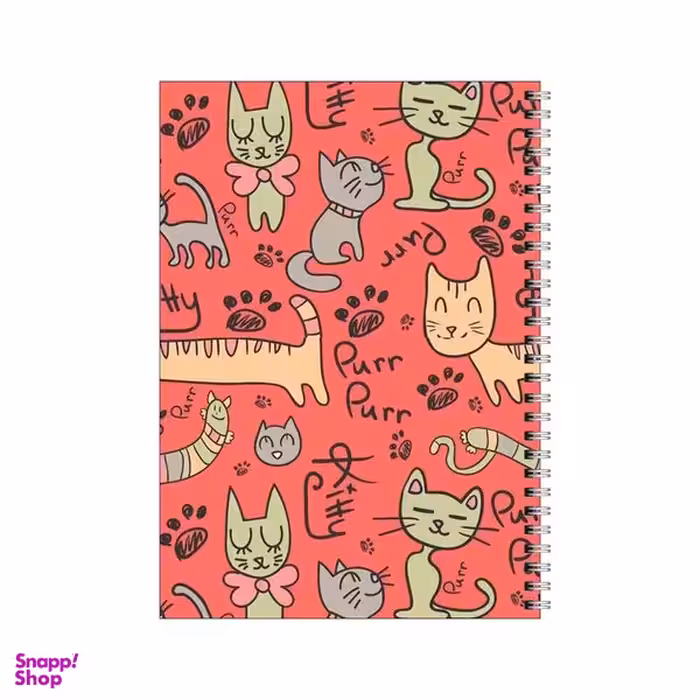 دفتر مشق 100 برگ بامبیلیپ طرح پترن گربه گلبهی کد 0746380