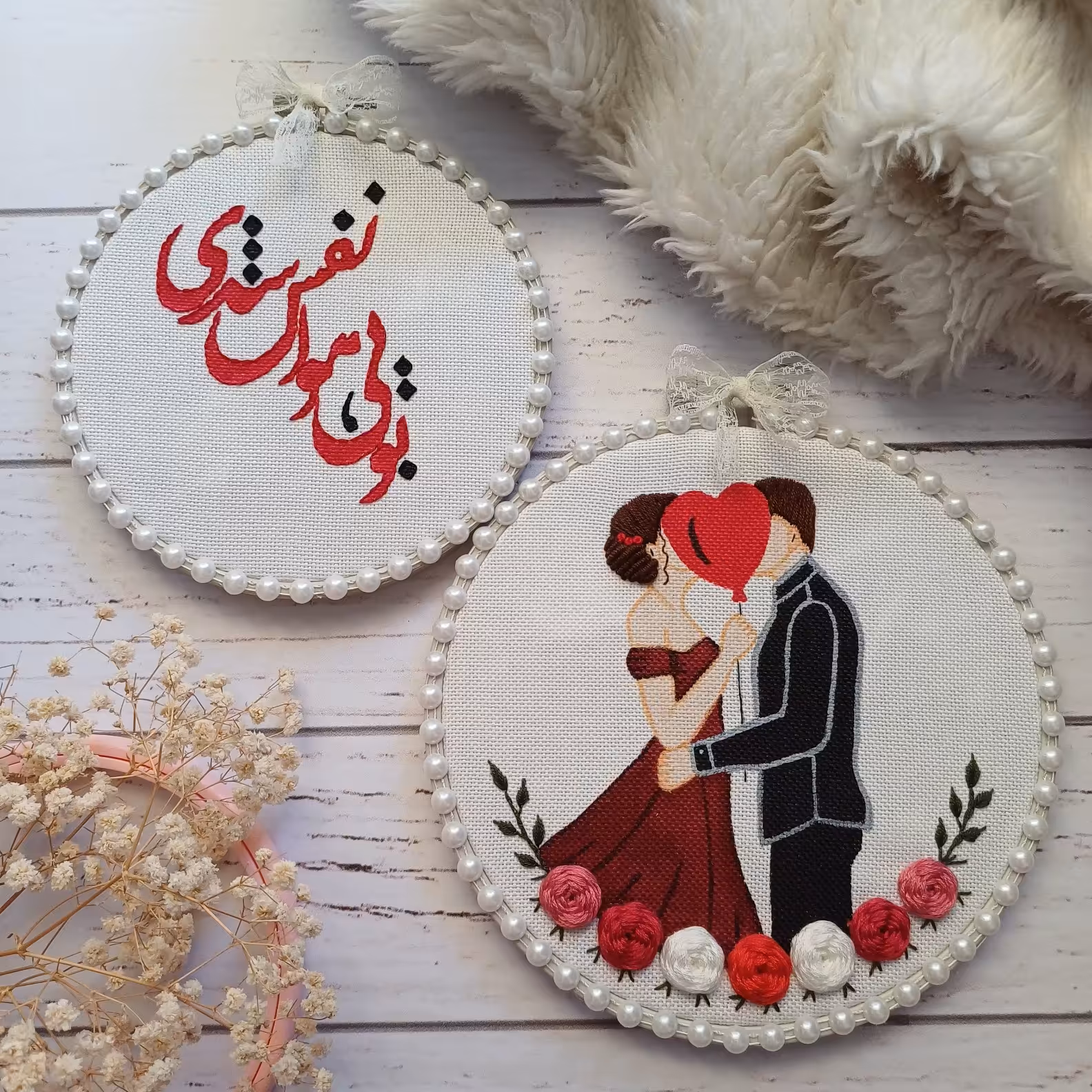 گلدوزی ست عاشقانه