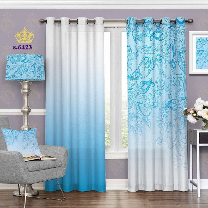 پرده پذیرایی دو قواره طرح اسلیمی کد S6423