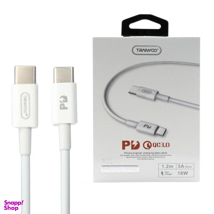 کابل 3 آمپر Type-Cبه Type-C ترانیو (Tranyoo) مدل X11 طول 1.2 متر