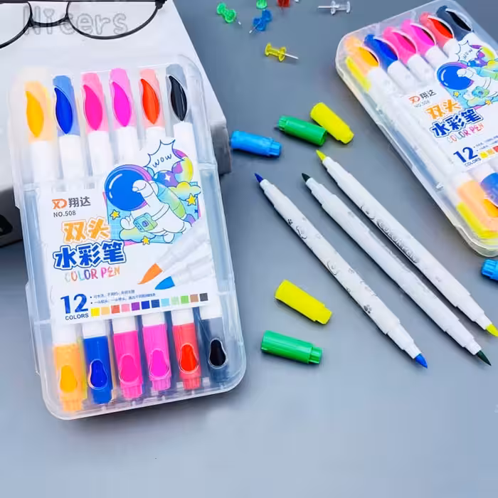 ماژیک رنگ آمیزی دو سر 12 رنگ