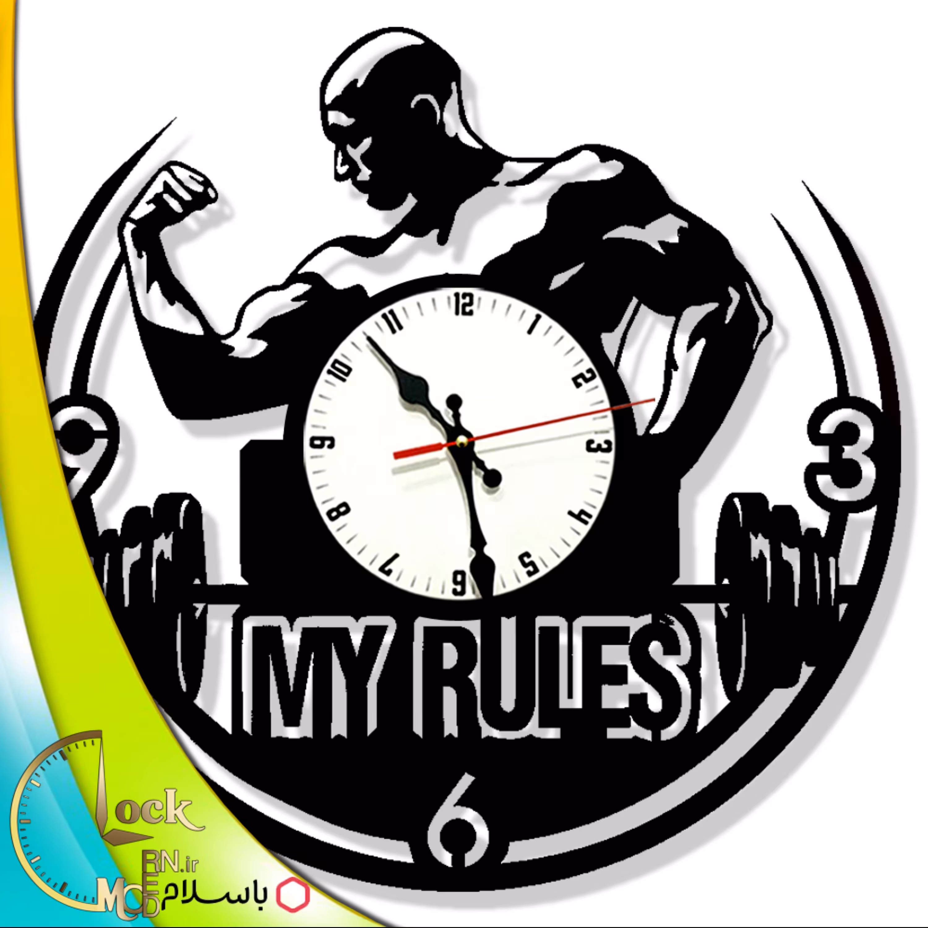 ساعت دیواری طرح بدنسازی کد 779 (پس کرایه)