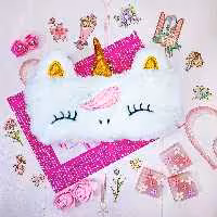 جامدادی پولیشی فانتزی تکشاخ یونیکورن. لوازمتحریر مدرسه. لوازم تحریر فانتزی. جامدادی فانتری جدید 