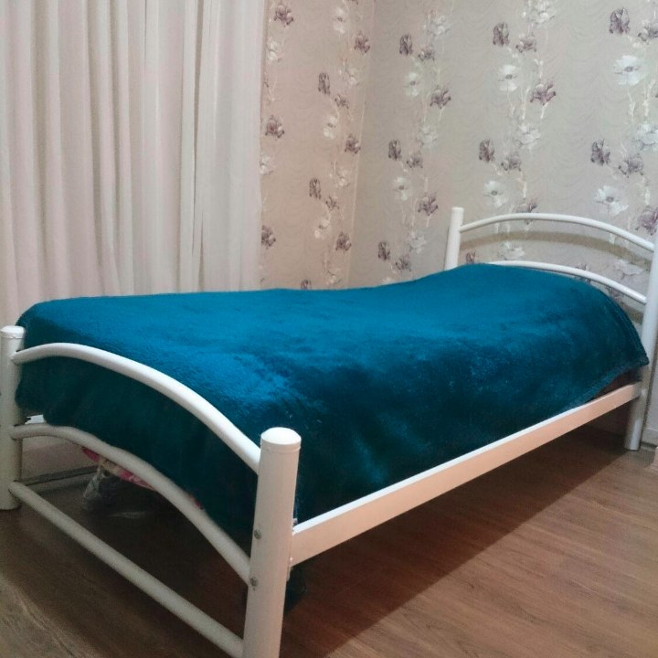 تخت خواب فلزی تک نفره طرح شادی مشکی رنگ 2 در 0.9