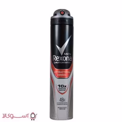 اسپری ضد تعریق مردانه رکسونا مدل anti bacterial defense حجم 200 میل