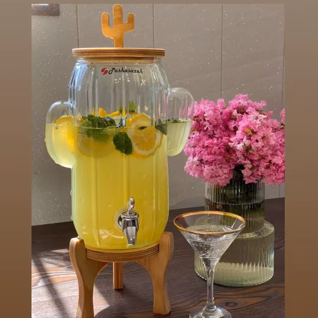 کلمن شیشه ای طرح کاکتوس(هزینه ارسال به عهده مشتری میباشد)